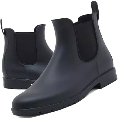 Acfoda Gummistiefel Damen wasserdicht Kurzschaft Regenstiefel Chelsea Boots