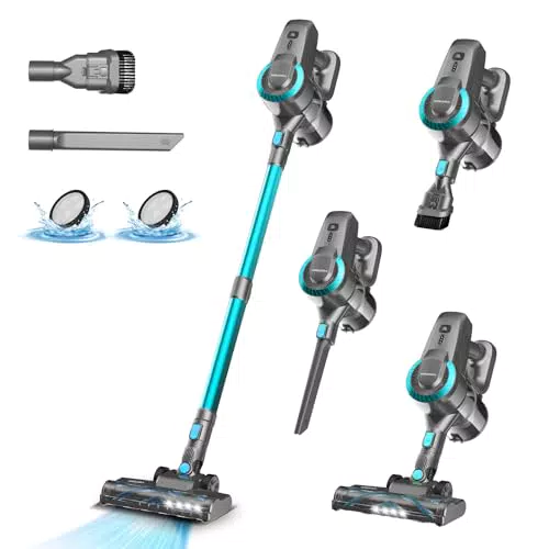 Akku Staubsauger, 25000Pa/175W/50Min Staubsauger Kabellos