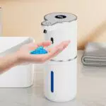 Amyzavls Automatischer Seifenspender mit Digitalanzeige, Wandmontage, USB-Ladung