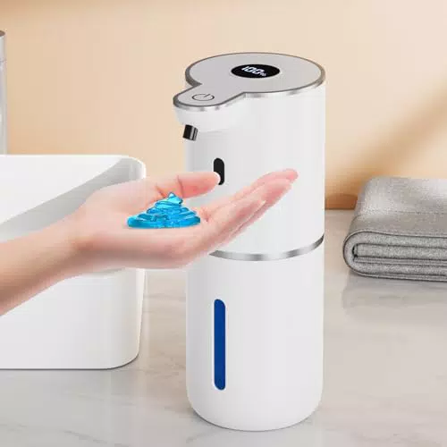 Amyzavls Automatischer Seifenspender mit Digitalanzeige, Wandmontage, USB-Ladung