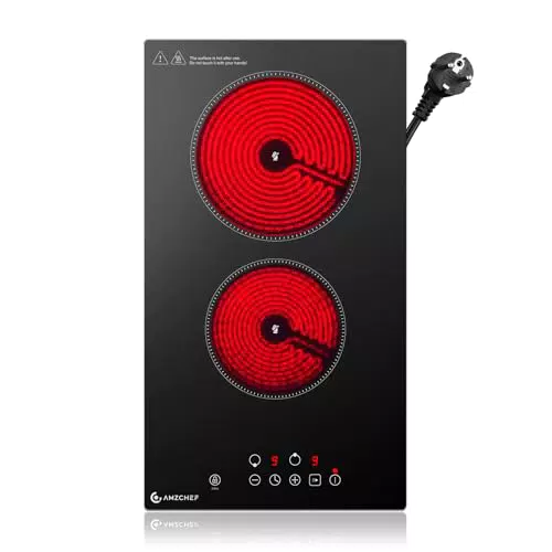 AMZCHEF Glaskeramikkochfeld mit Touch-Steuerung und integriertem Einbau-Design