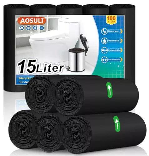 AOSULI Müllbeutel – Reißfeste Abfallsäcke für Küche, Badezimmer und Büro