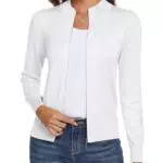 Aottori Damen Strickjacke mit Stehkragen – Casual Cardigan mit Reißverschluss