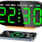 Ayybboo Digitaler Wecker mit großer LED-Anzeige, Doppelalarm & Nachtlicht, USB-Betrieb