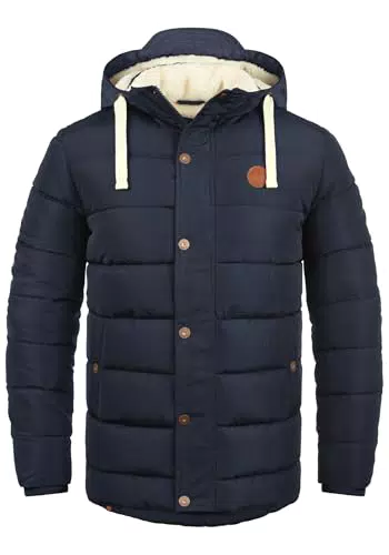 Blend Herren Steppjacke mit abnehmbarer Kapuze und Knöpfen, Regular Fit
