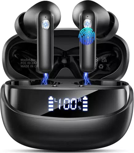 Kabellose Bluetooth 5.4 Kopfhörer In Ear mit HiFi Stereo, Noise Cancelling, LED-Anzeige