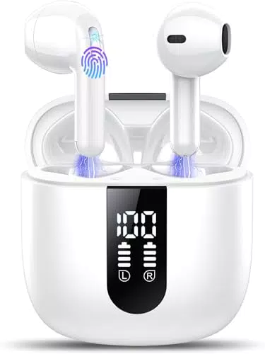 Kabellose In-Ear Bluetooth 5.4 Kopfhörer mit 4 Mikrofonen und Noise Cancelling