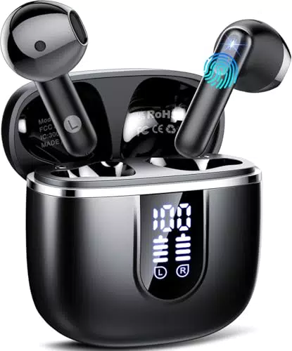 Kabellose Bluetooth 5.4 In Ear Kopfhörer mit Noise Cancelling und LED Anzeige