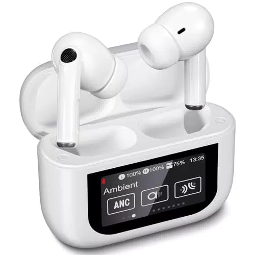 Kabellose Bluetooth In-Ear Kopfhörer mit Touchscreen, ANC/ENC Noise Cancelling