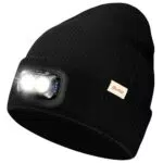 Blukar LED Beanie Mütze mit Lampe, wiederaufladbar, 5 Lichtmodi, Winter Stirnlampe