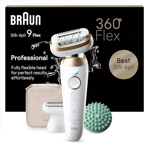 Braun Silk-épil 9 Flex Epilierer Damen - Haarentferner mit 5 Aufsätzen und Tasche
