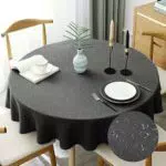 CALIYO abwaschbare PVC Tischdecke rund für Küche, Balkon, Garten und Esszimmer