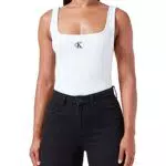 Calvin Klein Damen Tank Top CK Rib mit Rundhalsausschnitt