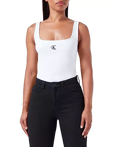 Calvin Klein Damen Tank Top CK Rib mit Rundhalsausschnitt
