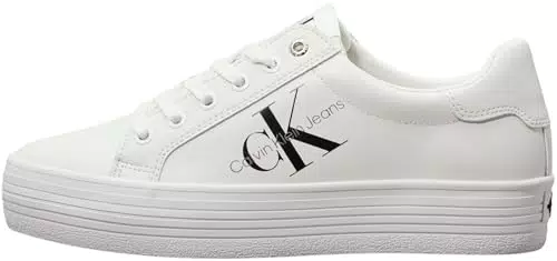 Calvin Klein Damen Sneaker Vulcanized Flatform Laceup Low Plateau