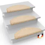 casa pura Shaggy Stufenmatte Barcelona – Weicher Hochflor Treppenteppich, selbstklebend