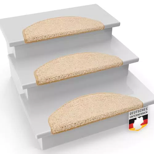 casa pura Shaggy Stufenmatte Barcelona – Weicher Hochflor Treppenteppich, selbstklebend