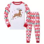Codkkre Weihnachts Schlafanzug Kinder Unisex Baumwolle Pyjama Langarm Set