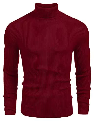 COOFANDY Herren Rollkragenpullover Feinstrick Slim Fit Basic Strickpullover