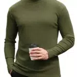 COOFANDY Herren Langarmshirt mit Stehkragen – Stilvolles Strick T-Shirt