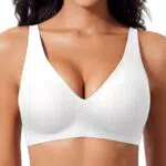 Ganado Damen BH Tiefem V-Ausschnitt Nahtloser BH Ohne Bügel Push Up BHS Bralette Soft Bequem BHS Bügellos Bustier