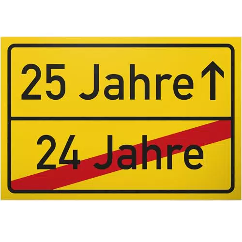 DankeDir! Geburtstagsgeschenk Schild – Deko & Karte zum 25. Geburtstag