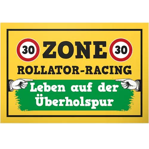 DankeDir! Rollator Racing Schild – Originelle Geschenkidee zum 30. Geburtstag