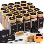 Deco Haus Gewürzgläser mit Holzdeckel – Glasbehälter für Gewürze Aufbewahrung