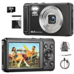 Digitalkamera 4K 64MP mit Autofokus, UHD, 16x Zoom, Kompakt für Kinder & Anfänger