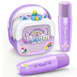 Dislocati Einhorn Karaoke Maschine mit Bluetooth Mikrofon für Kinder, tragbar