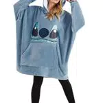 Disney Stitch Oversize Kapuzenpullover Damen Hoodie Decke mit Ärmeln Sherpa