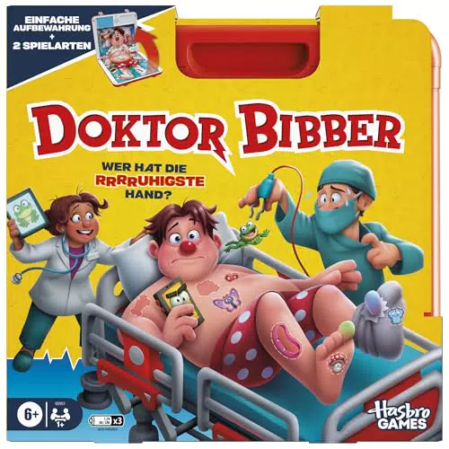 Hasbro Doktor Bibber Elektronisches Brettspiel in praktischer Tragebox