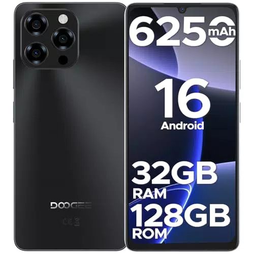 DOOGEE Note 58 Smartphone ohne Vertrag, 128GB, 6.75" HD+, Dual SIM, 6250mAh Akku