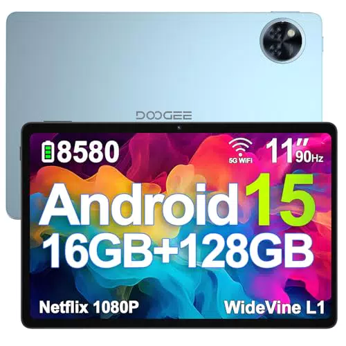 DOOGEE U11 Tablet 11 Zoll, Android 15, 16GB RAM, 128GB ROM, Octa-Core, 8580mAh