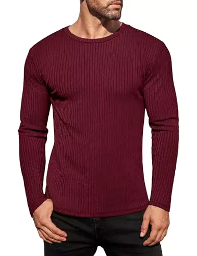 Ekouaer Herren Thermo Langarmshirt Rundhals – Dünner Wärmender Pullover