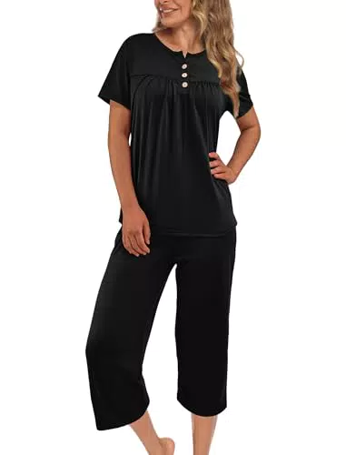 Evolyline Damen Schlafanzug Kurz – Shorty Pyjama Set für den Sommer
