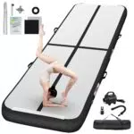 FBSPORT Airtrack Matte - 3M Gymnastikmatte mit Luftpumpe und Tragetasche