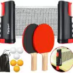 FBSPORT Tischtennisnetz Set – Ausziehbares Netz für jeden Tisch, tragbar