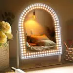 FENCHILIN Schminkspiegel mit LED Beleuchtung und 3 Lichtmodi, 360° drehbar