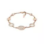 Fossil Armband für Frauen aus echtem Leder, Modell JA6539791, Rose Gold Metall