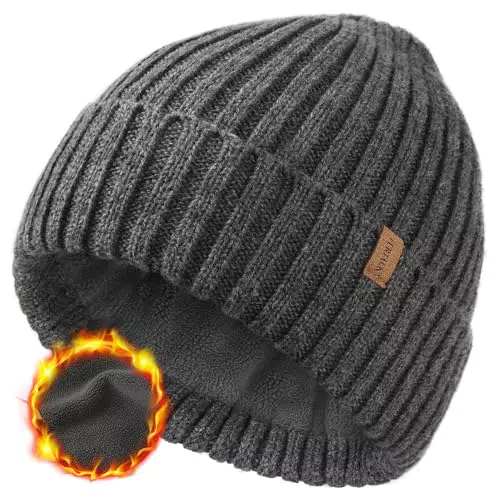 FURTALK Unisex Winter Beanie Grobstrick Mütze mit weiches Fleecefutter Warm Wintermütze für Herren und Damen