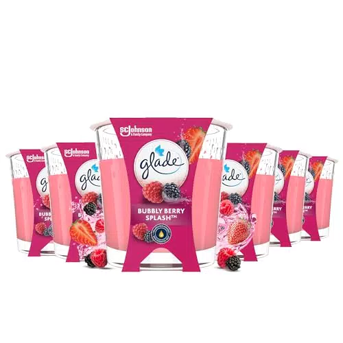 Glade Duftkerze im Glas Bubbly Berry Splash – langanhaltender Raumduft