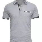 GLESTORE Poloshirt Herren Kurzarm Golf PoloHemd Männer Poloshirts Sommer Polo Hemden T Shirt Hellgrau XX