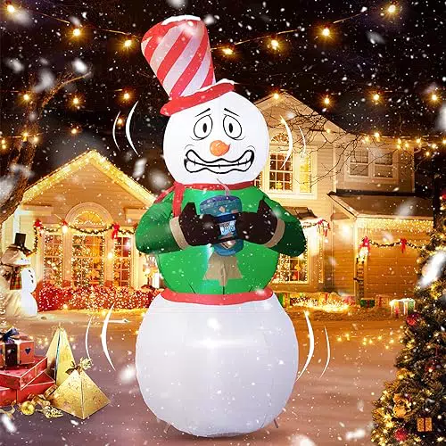 GlobaLink aufblasbarer Schneemann – Weihnachtsdeko für Innen & Außen