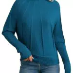 GRACE KARIN Damen Strickpullover mit Hochkragen und Raglanärmel – Weich & Elastisch