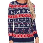 Gyabnw Damen Weihnachtspullover mit Rentiermuster – Klassischer Strickpullover Weihnachten