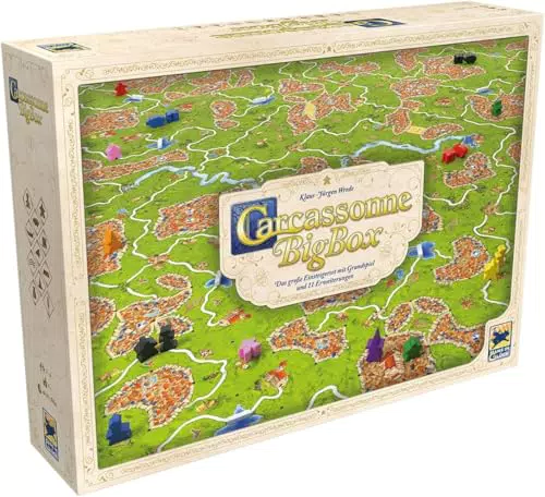 Hans im Glück Carcassonne Big Box – Familienspiel für 2–6 Spieler ab 7 Jahren