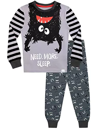 Harry Bear Jungen Monster Schlafanzug Slim Fit – Bequemer Pyjama für Kinder