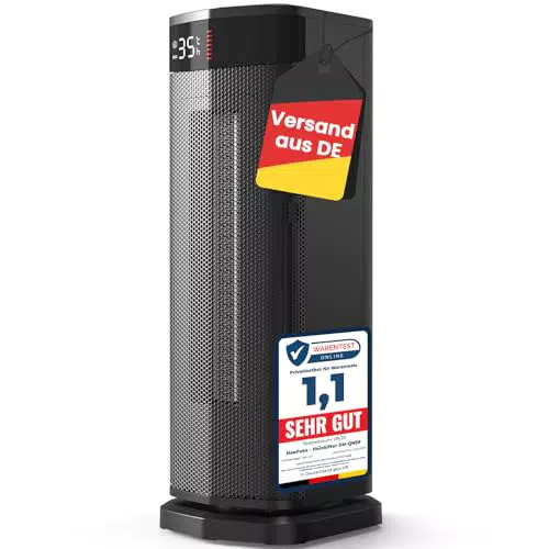 Heefoto Heizlüfter Energiesparend mit 2000W, Leise, Timer und Oszillation