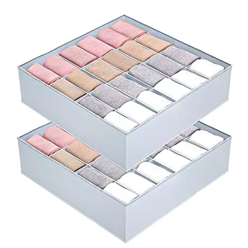 hinrey Aufbewahrungsbox für Socken und Unterwäsche, Schubladen Organizer 24 Fächer